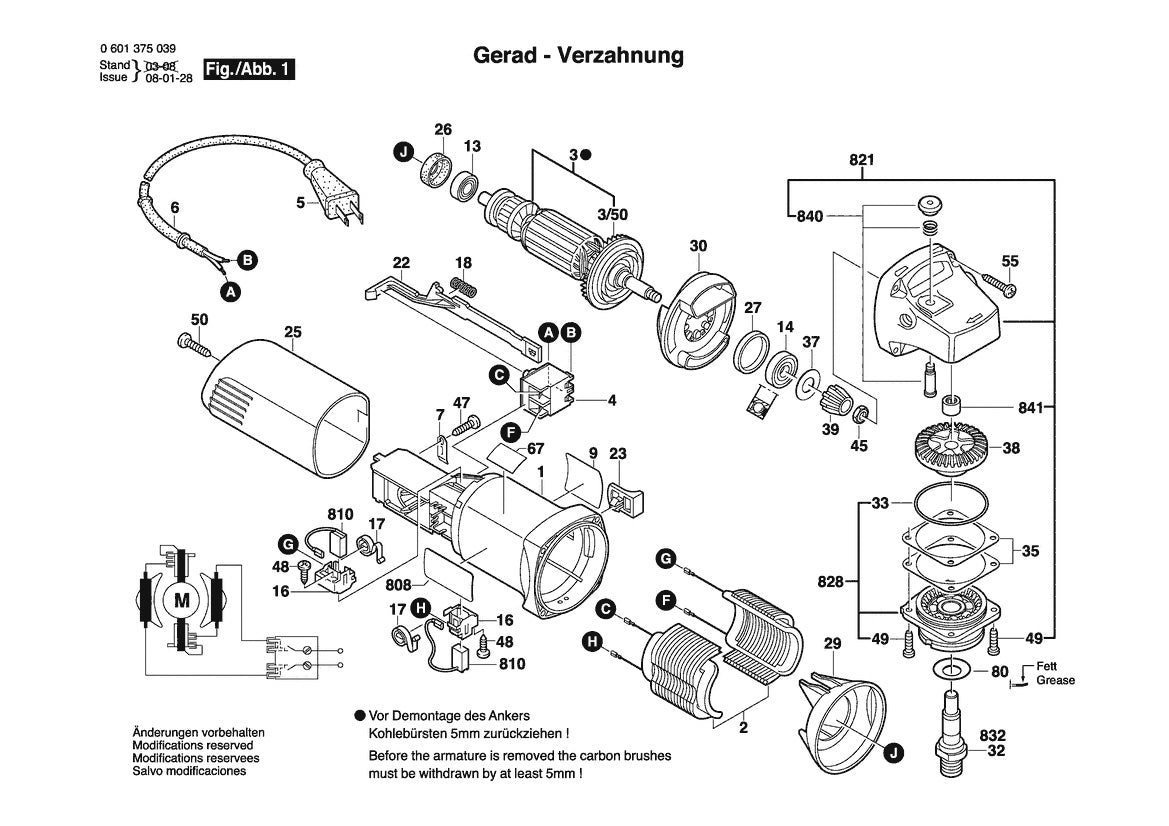 Vue éclatée Bosch 1375A 0 601 375 039 - page 1