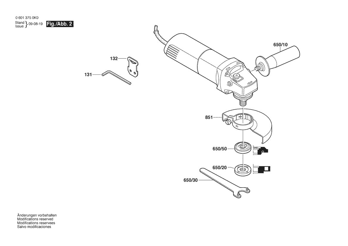 Vue éclatée Bosch 1375 0 601 375 0K0 - page 2