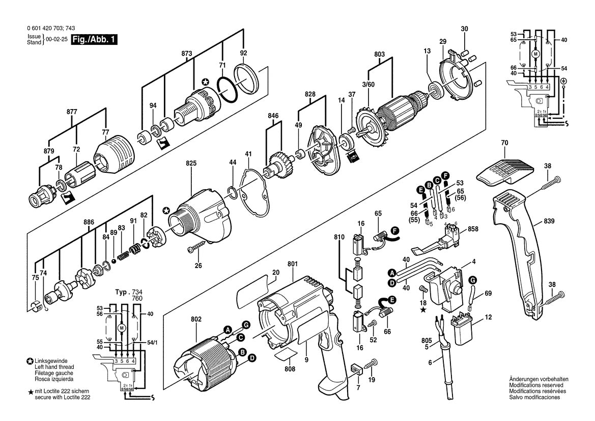Vue éclatée Bosch GSR 6-40 TE 0 601 420 703 - page 1