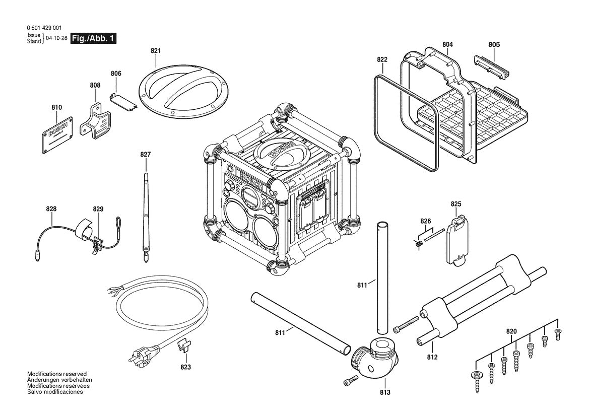 Vue éclatée Bosch GML 24 V 0 601 429 003 - page 1