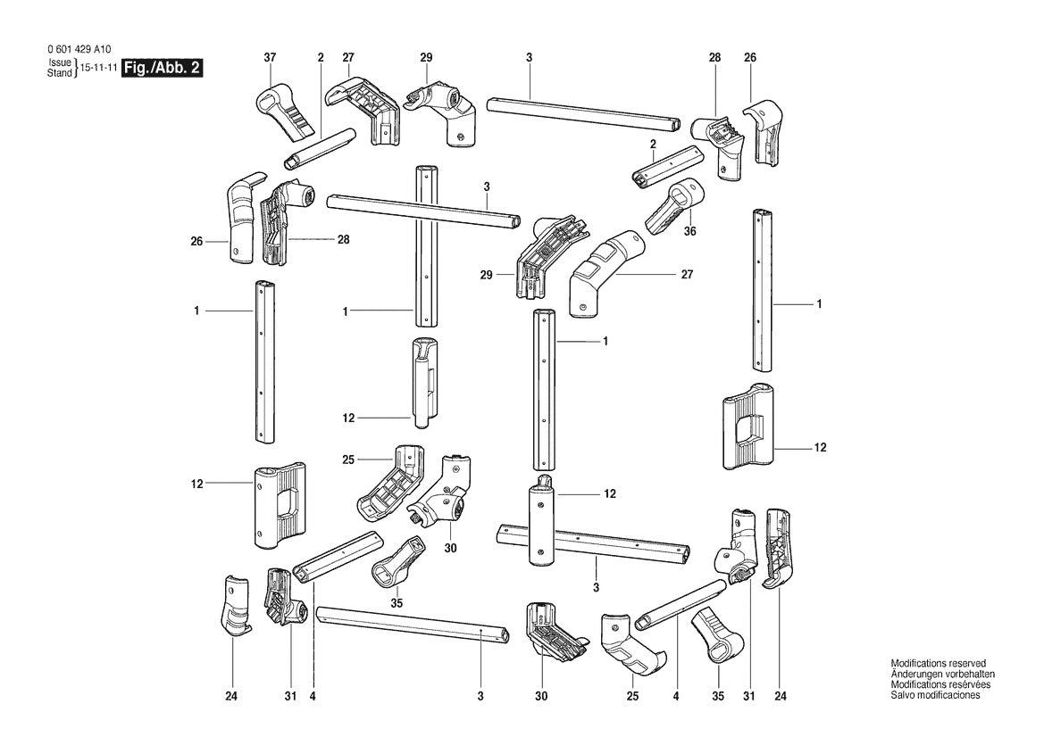 Vue éclatée Bosch PB360C 0 601 429 A10 - page 2
