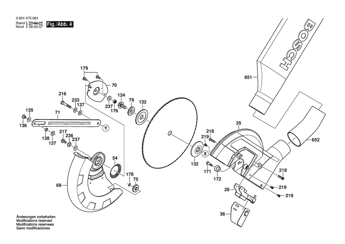 Vue éclatée Bosch 4405 Single Bevel Sl 0 601 475 061 - page 4