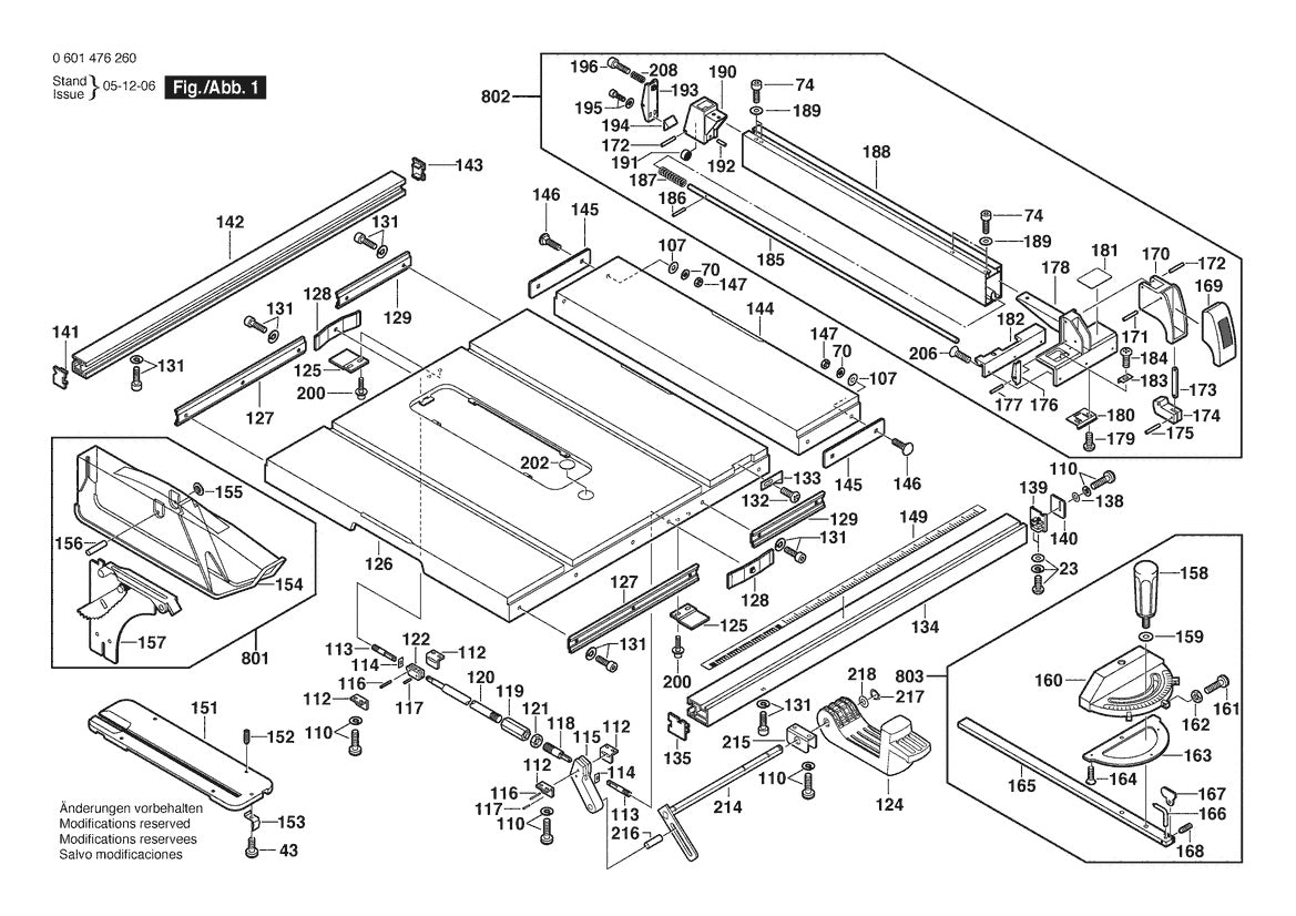 Vue éclatée Bosch 4000 Bare Tool - 10" 0 601 476 260 - page 1