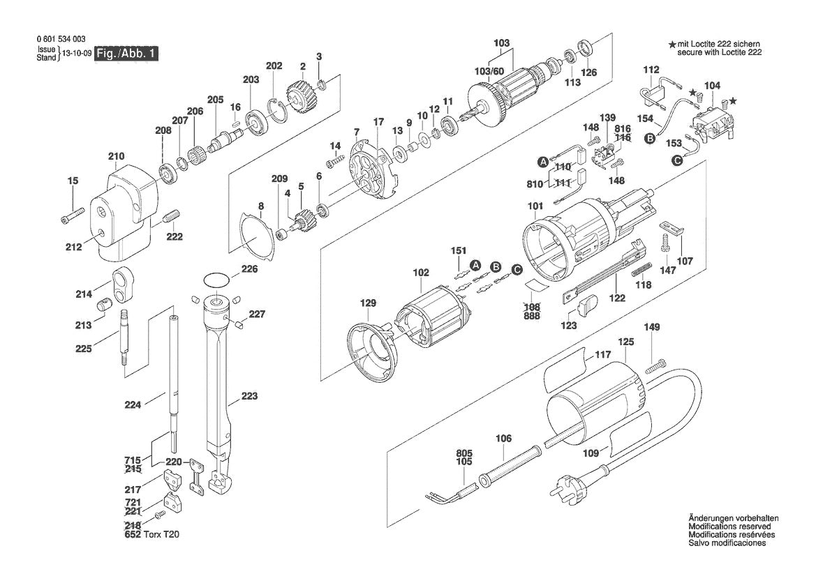 Vue éclatée Bosch GNA 1,6 L 0 601 534 032 - page 1