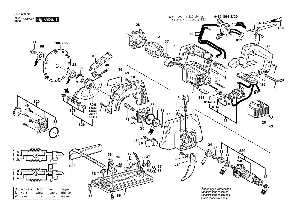 Vue éclatée Bosch GKS 54 CE 0 601 569 732 - page 1