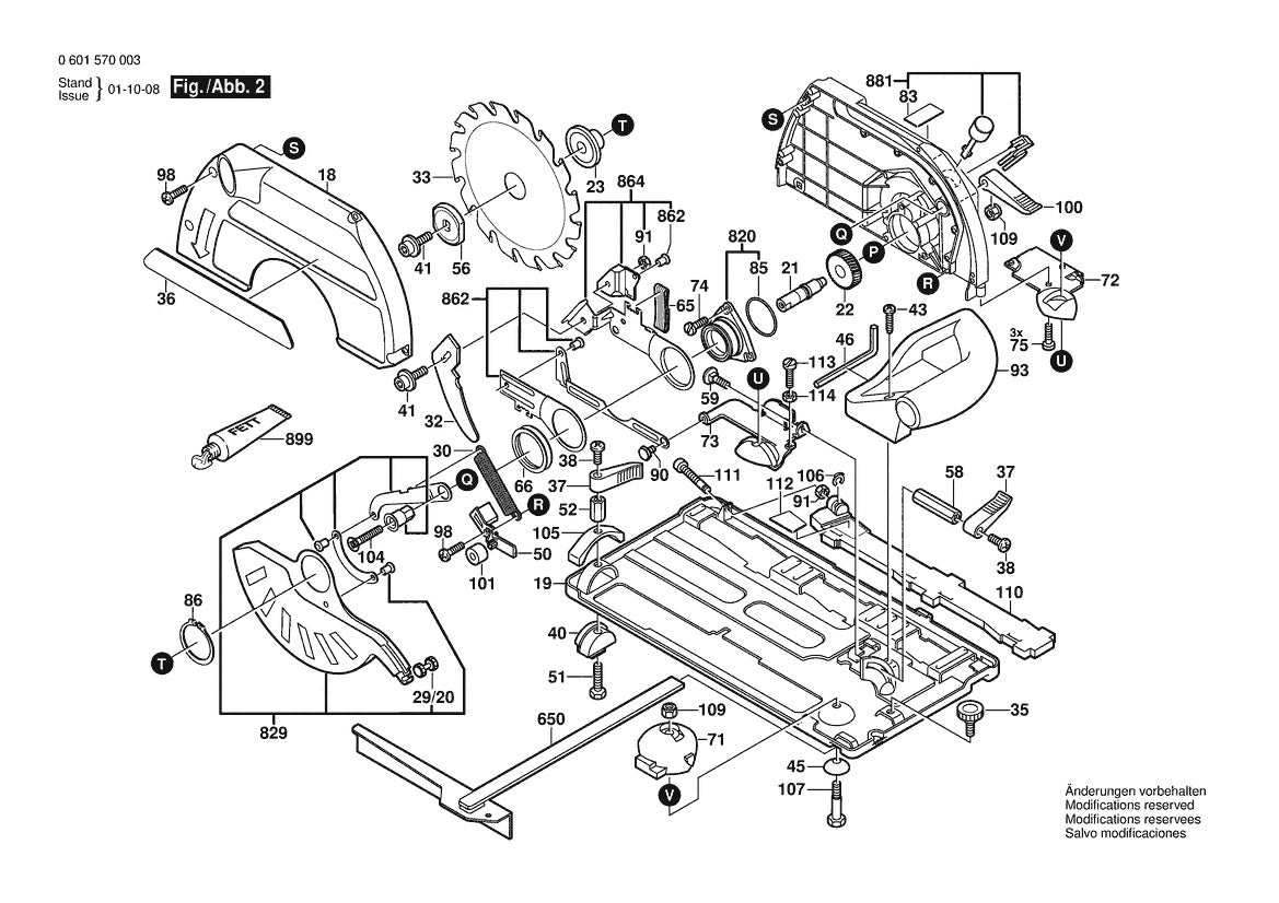 Vue éclatée Bosch GKS 68 C 0 601 570 032 - page 2