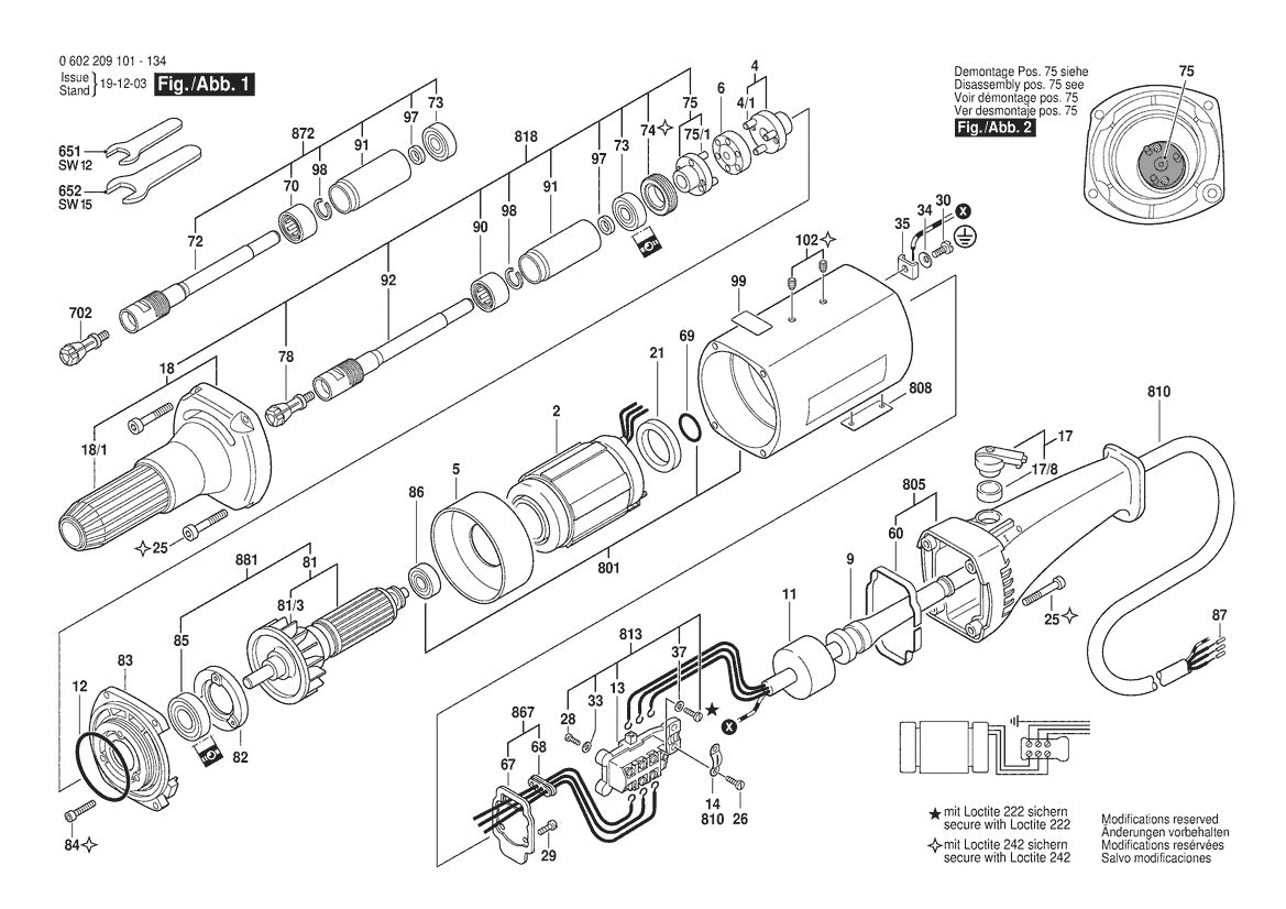 Vue éclatée Bosch HGS 65/50 0 602 209 104 - page 1