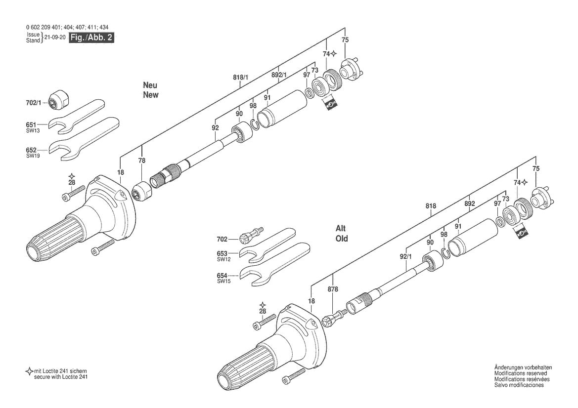 Vue éclatée Bosch HGS 65/50 0 602 209 401 - page 2
