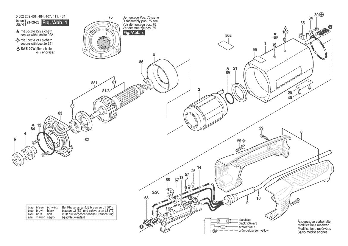 Vue éclatée Bosch HGS 65/50 0 602 209 434 - page 1