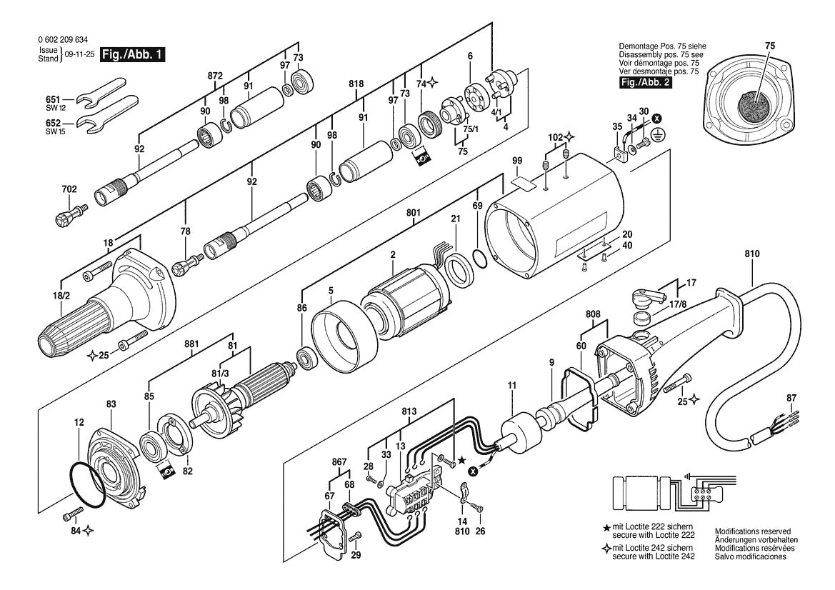 Vue éclatée Bosch HGS 65/50 workster 0 602 209 634 - page 1