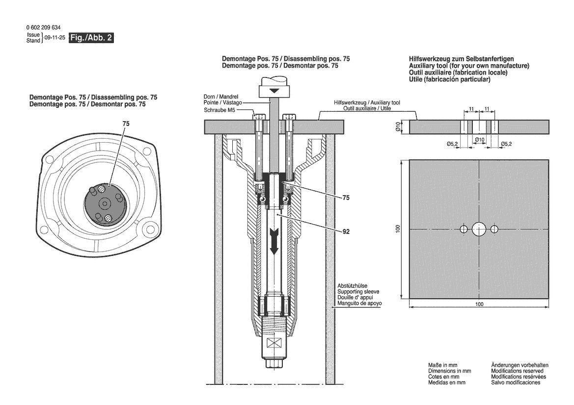 Vue éclatée Bosch HGS 65/50 workster 0 602 209 634 - page 2