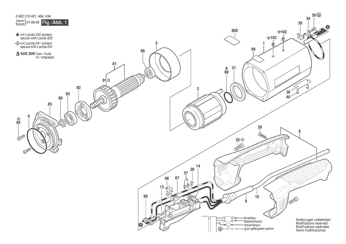 Vue éclatée Bosch HGS 65/50 0 602 210 401 - page 1