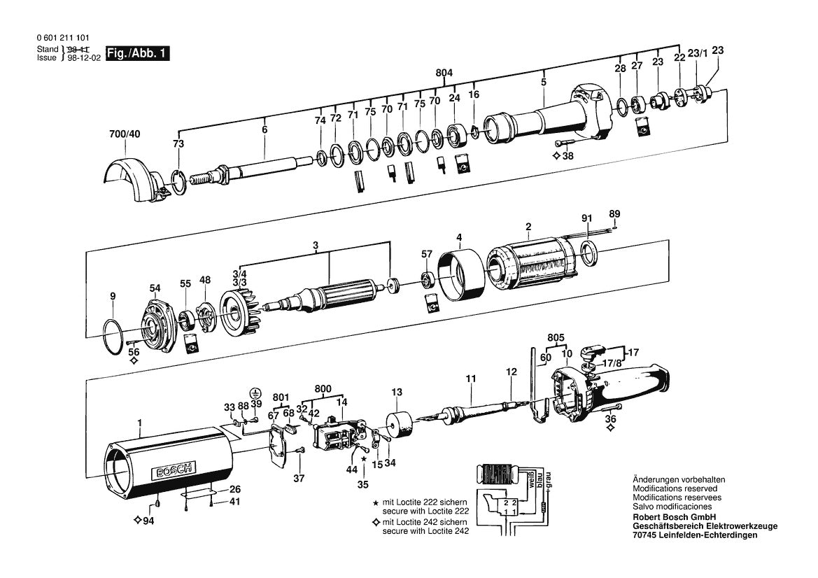 Vue éclatée Bosch HGS 77/75 0 602 211 107 - page 1