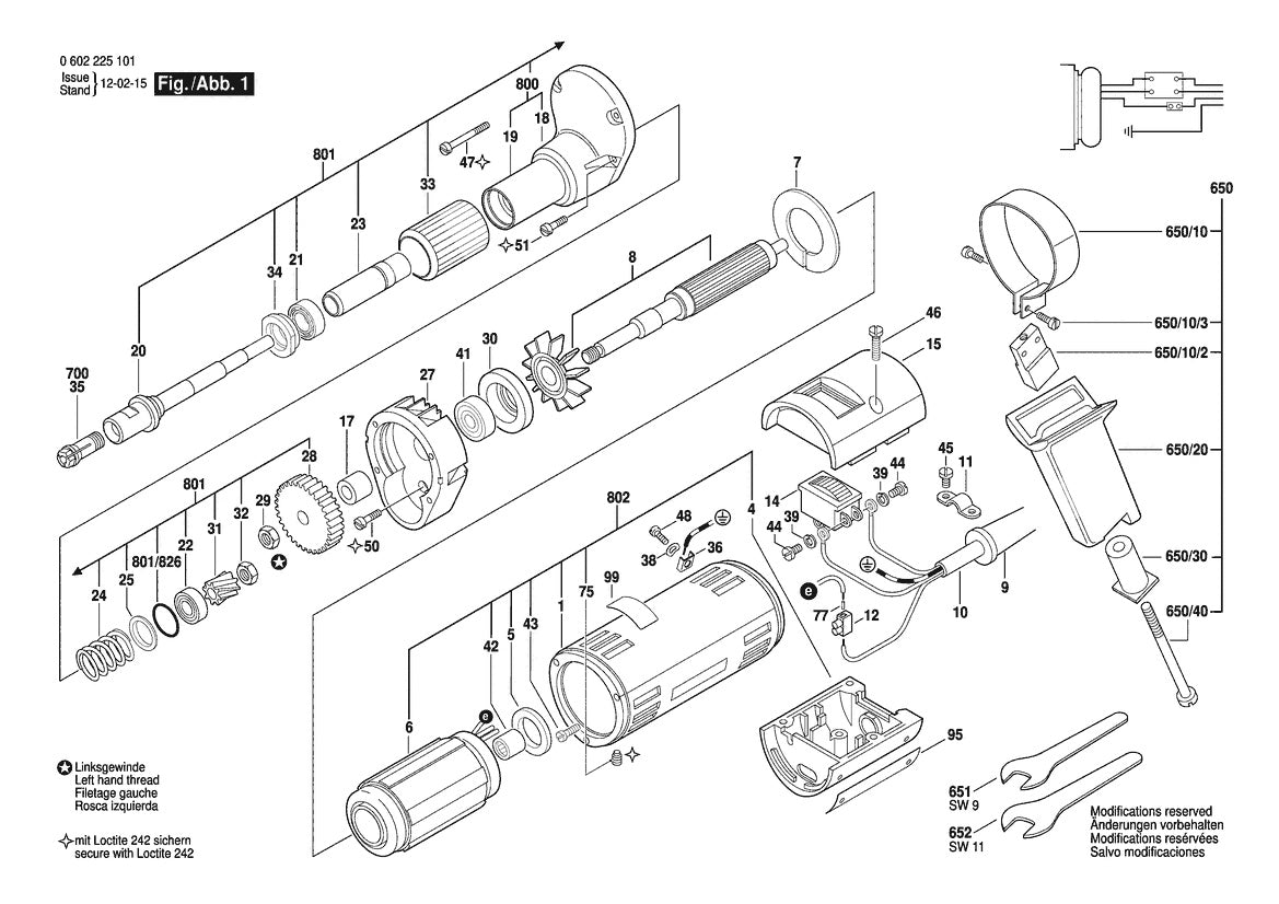 Vue éclatée Bosch HGS 44/8 0 602 225 107 - page 1