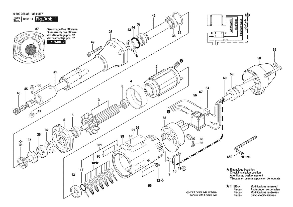 Vue éclatée Bosch HGS 55/50 0 602 228 361 - page 1