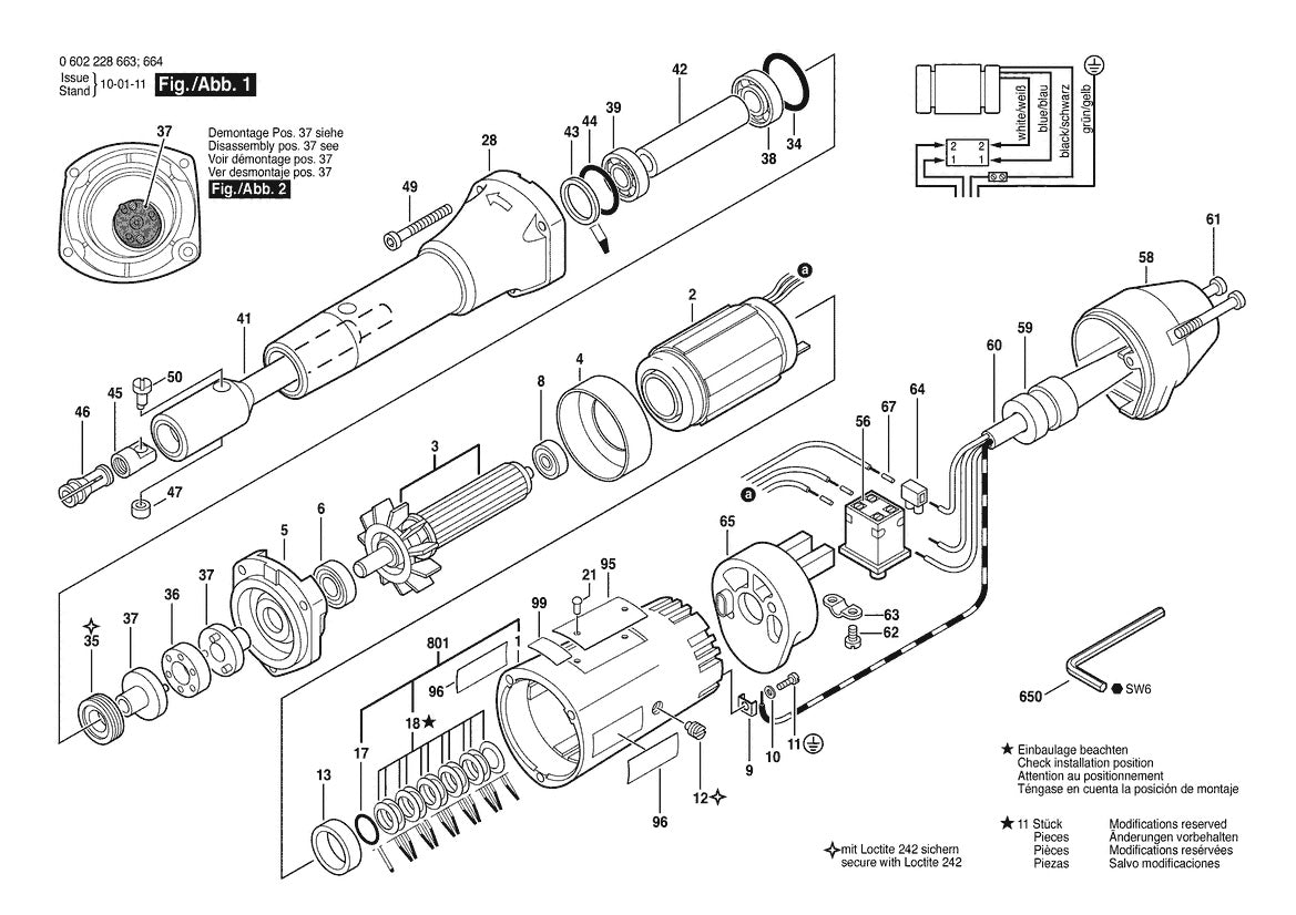 Vue éclatée Bosch HGS 55/50 workster 0 602 228 663 - page 1