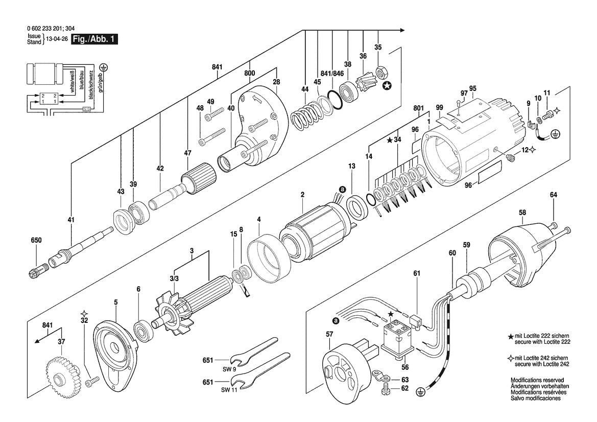 Vue éclatée Bosch HGS 55/8 0 602 233 204 - page 1