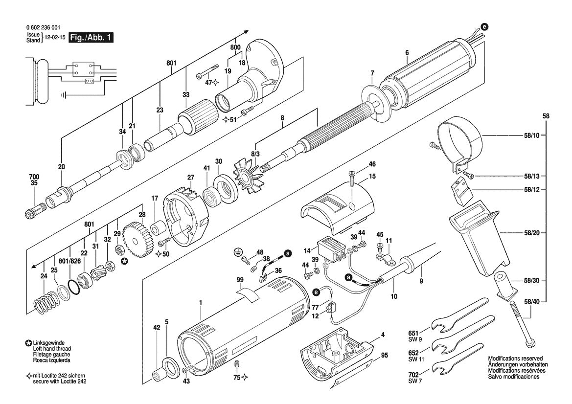 Vue éclatée Bosch HGS 44/8 0 602 236 001 - page 1