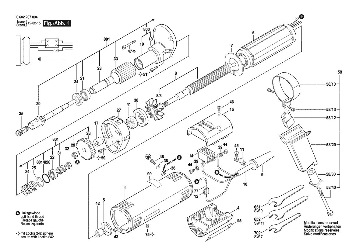 Vue éclatée Bosch HGS 44/8 0 602 237 004 - page 1