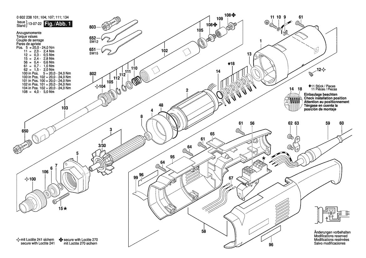 Vue éclatée Bosch HGS 57/50 Ls 0 602 238 111 - page 1
