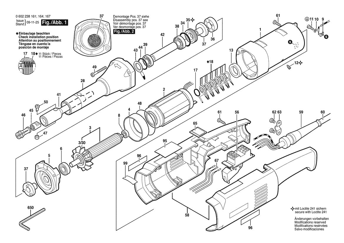 Vue éclatée Bosch HGS 57/50 Ls 0 602 238 164 - page 1