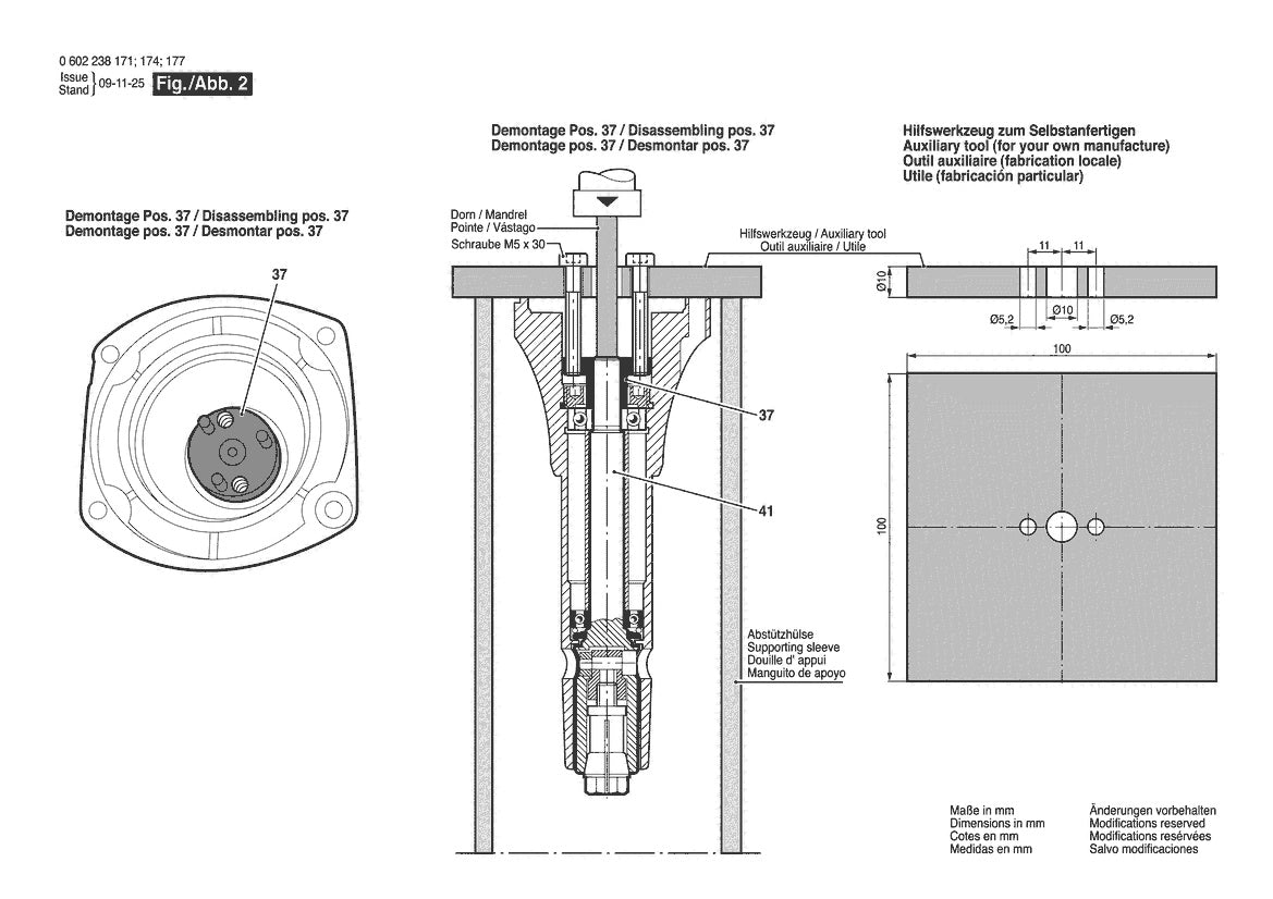 Vue éclatée Bosch HGS 57/50 Ls 0 602 238 174 - page 2