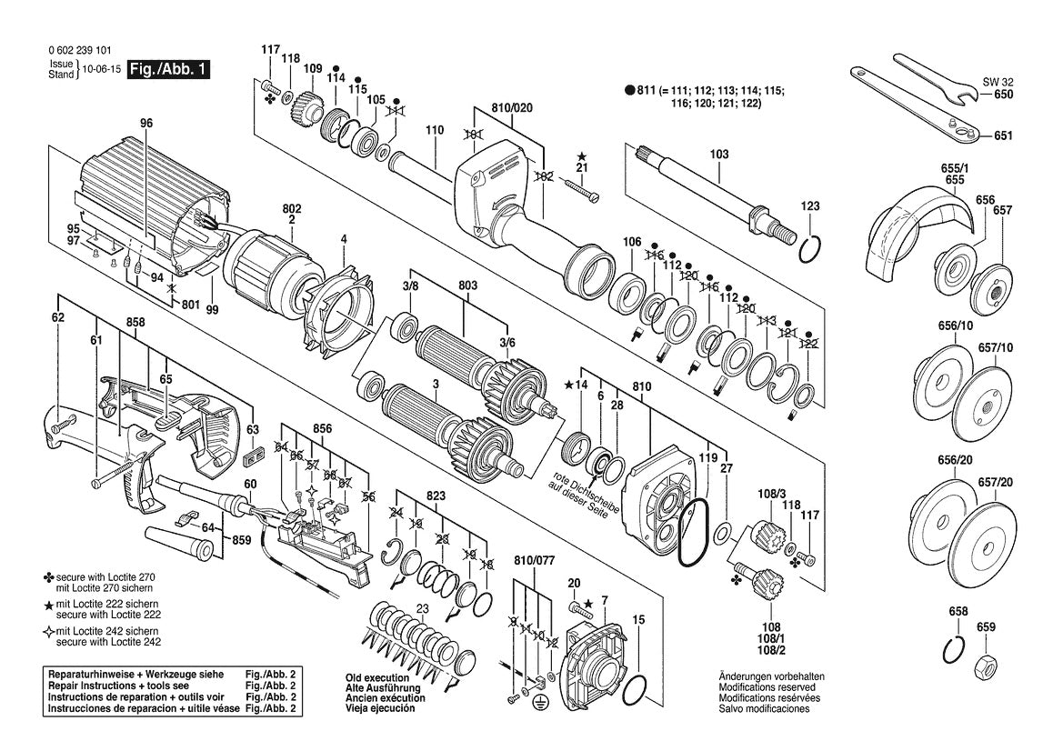 Vue éclatée Bosch HGS 88/180 0 602 239 101 - page 1