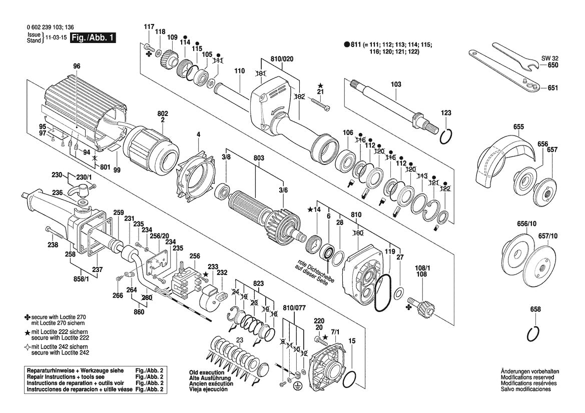 Vue éclatée Bosch HGS 88/180 0 602 239 103 - page 1