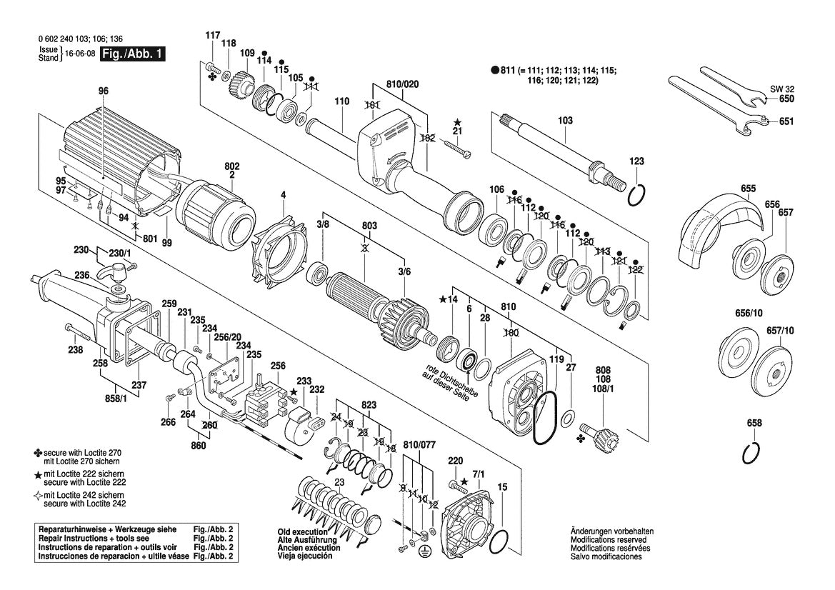 Vue éclatée Bosch HGS 88/150 0 602 240 106 - page 1