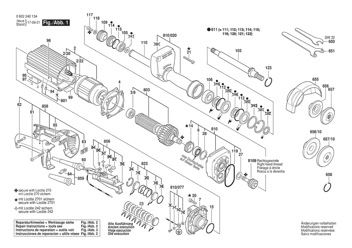 Vue éclatée Bosch HGS 88/150 0 602 240 134 - page 1