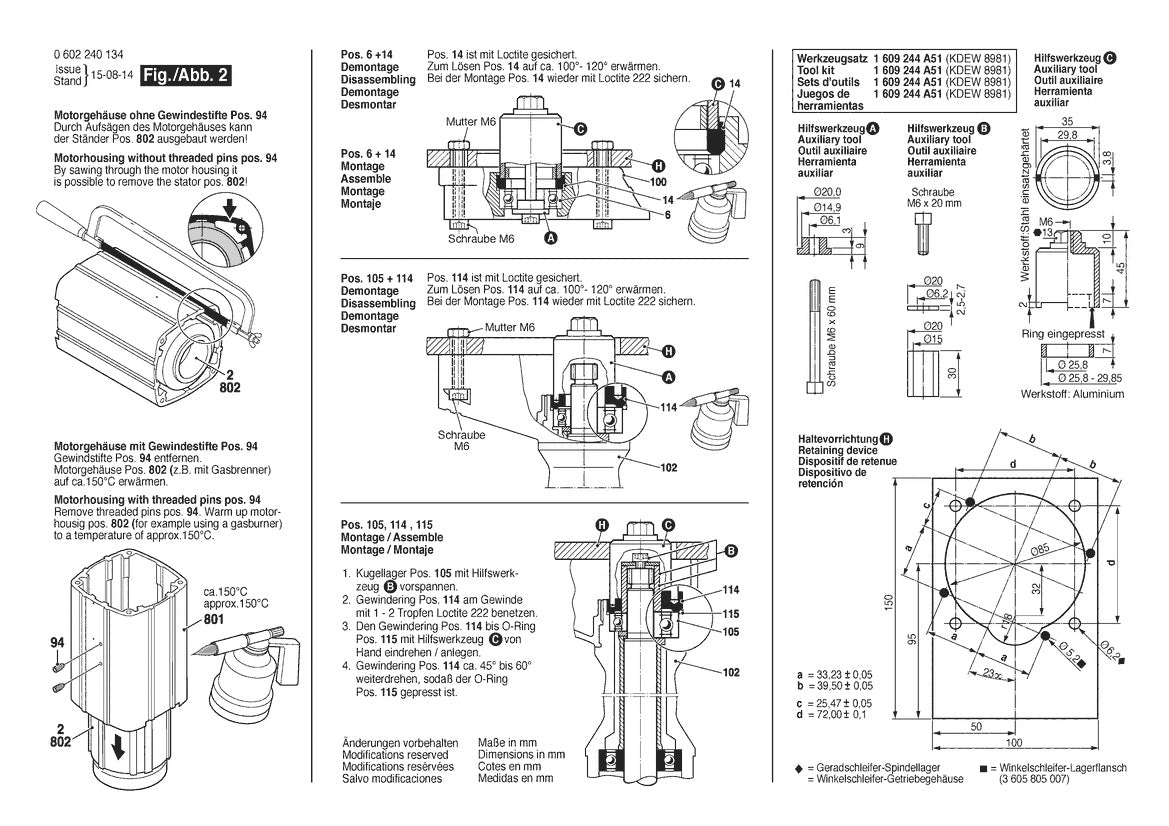 Vue éclatée Bosch HGS 88/150 0 602 240 134 - page 2