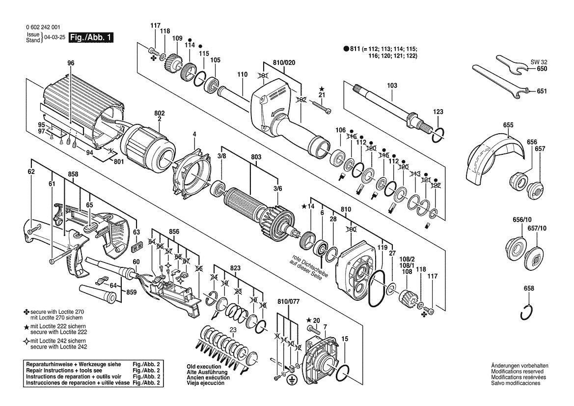 Vue éclatée Bosch HGS 85/100 0 602 242 037 - page 1