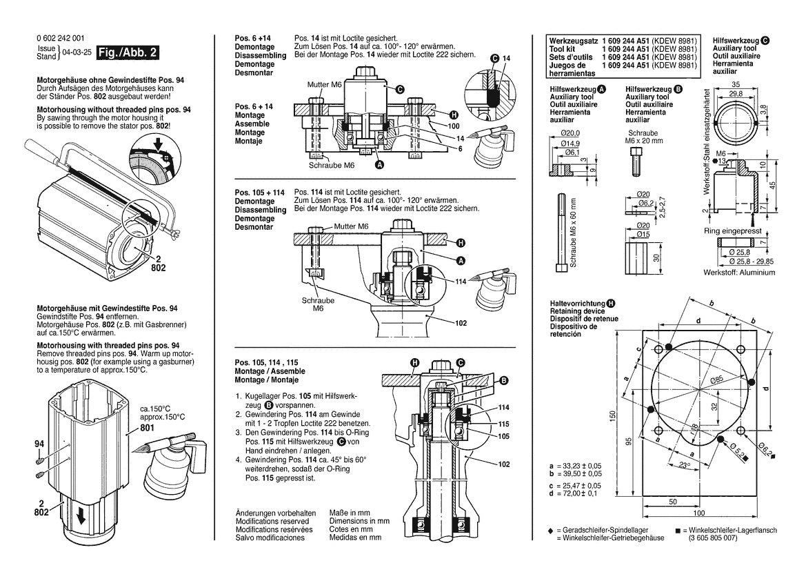 Vue éclatée Bosch HGS 85/100 0 602 242 037 - page 2
