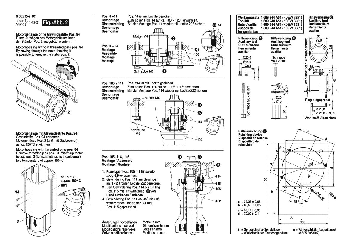 Vue éclatée Bosch HGS 85/100 0 602 242 111 - page 2