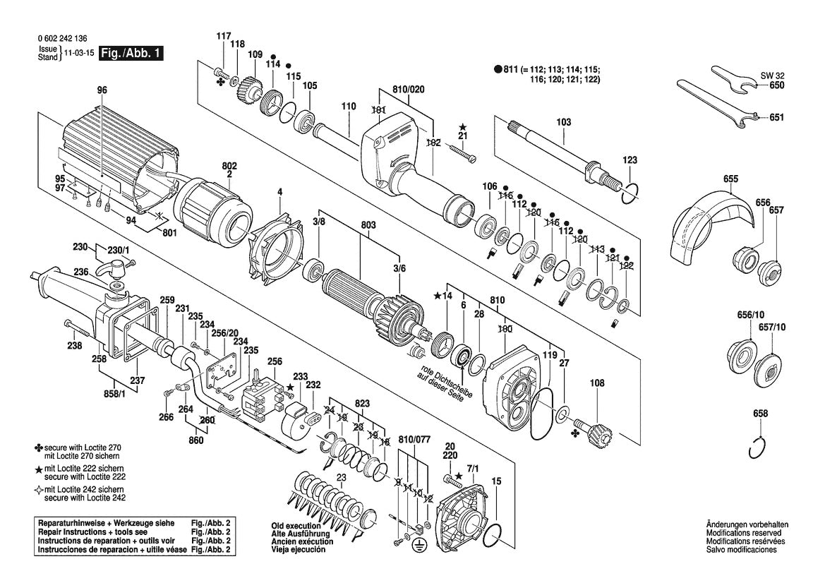 Vue éclatée Bosch HGS 85/100 0 602 242 136 - page 1