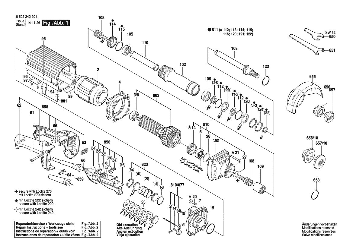 Vue éclatée Bosch HGS 85/100 0 602 242 205 - page 1