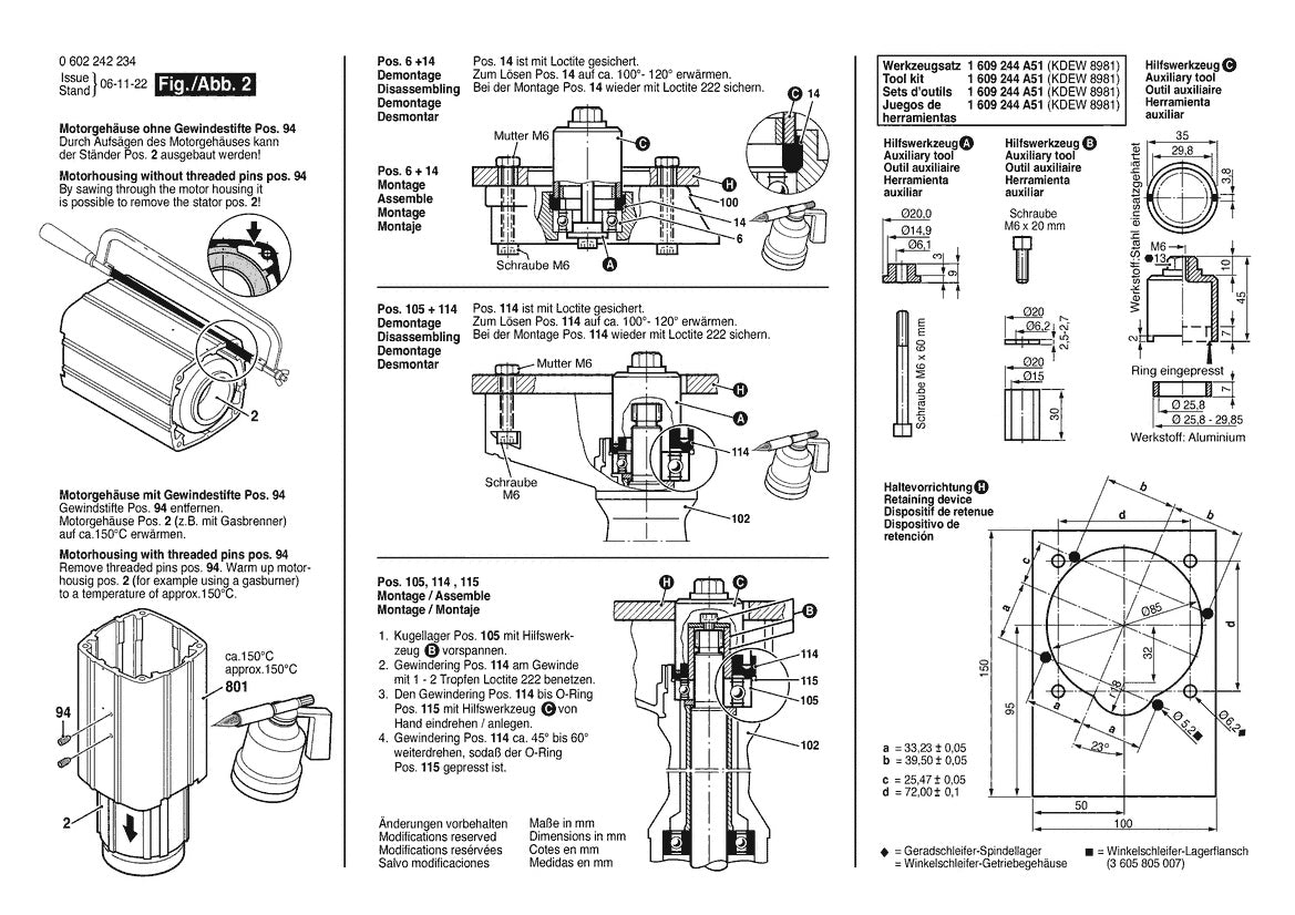 Vue éclatée Bosch HGS 85/100 0 602 242 234 - page 2
