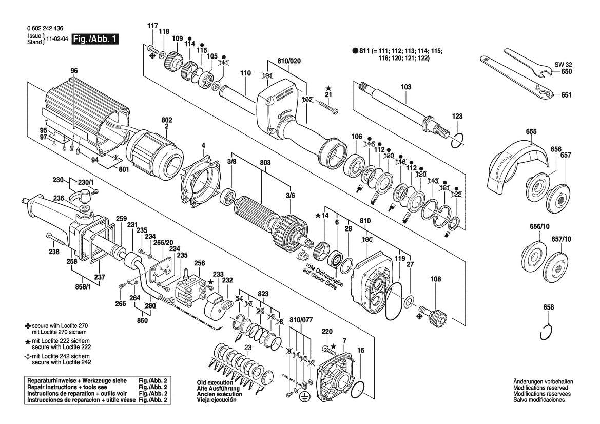 Vue éclatée Bosch HGS 85/100 0 602 242 436 - page 1