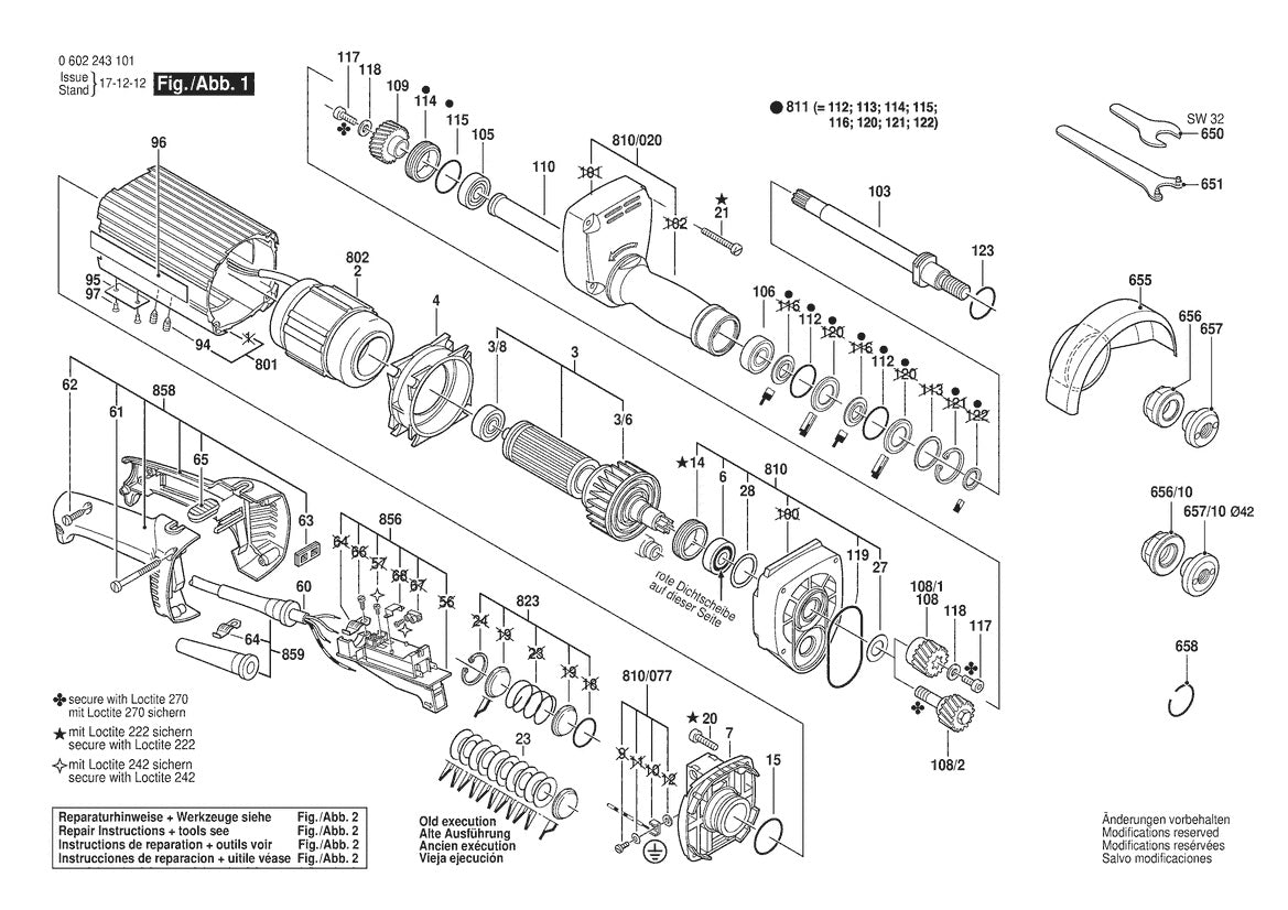 Vue éclatée Bosch HGS 85/80 0 602 243 134 - page 1