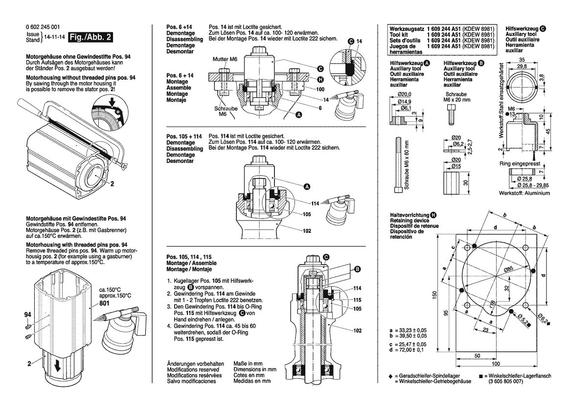 Vue éclatée Bosch HGS 85/40 0 602 245 034 - page 2