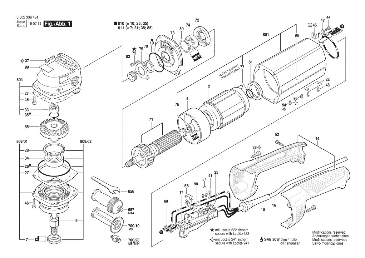 Vue éclatée Bosch HWS 77/175 0 602 306 434 - page 1