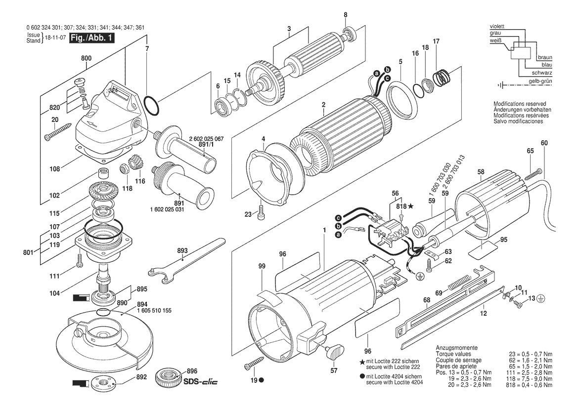 Vue éclatée Bosch HWS 5265/125 0 602 324 341 - page 1