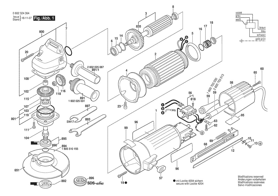Vue éclatée Bosch HWS 5265/125 0 602 324 364 - page 1