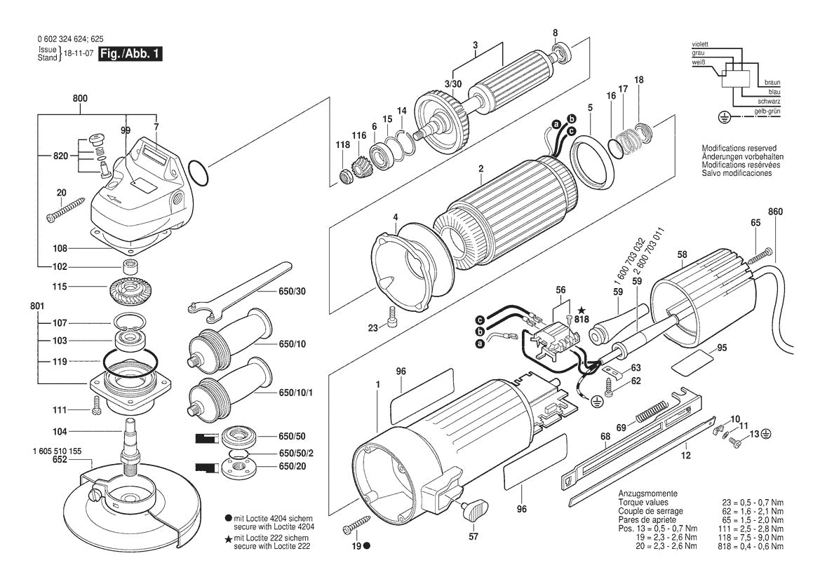 Vue éclatée Bosch HWS 5265/125 workste 0 602 324 625 - page 1