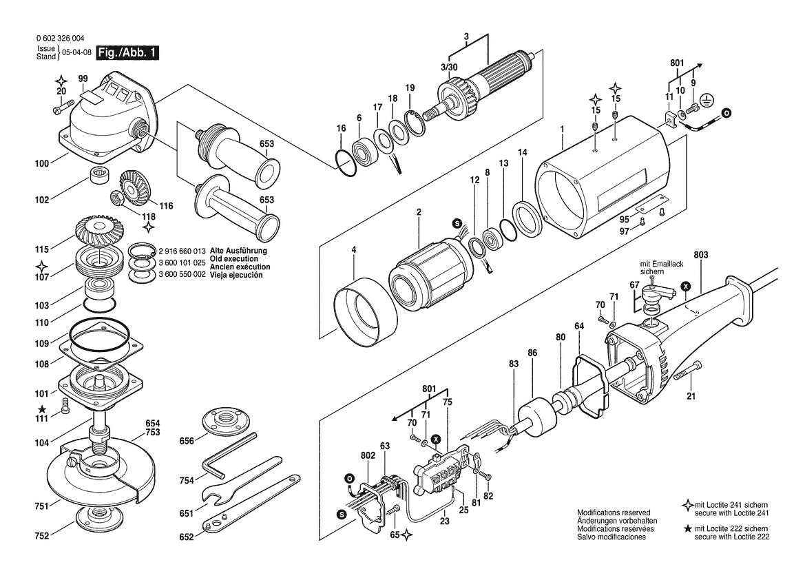 Vue éclatée Bosch HWS 65/125 0 602 326 011 - page 1