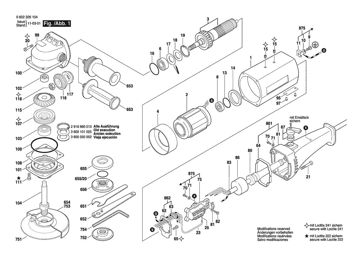 Vue éclatée Bosch HWS 65/125 0 602 326 104 - page 1