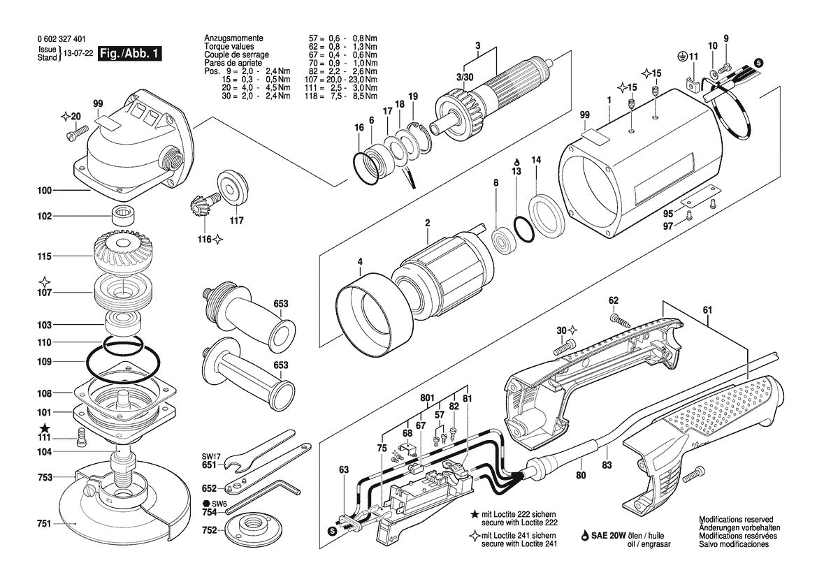 Vue éclatée Bosch HWS 65/125 0 602 327 401 - page 1