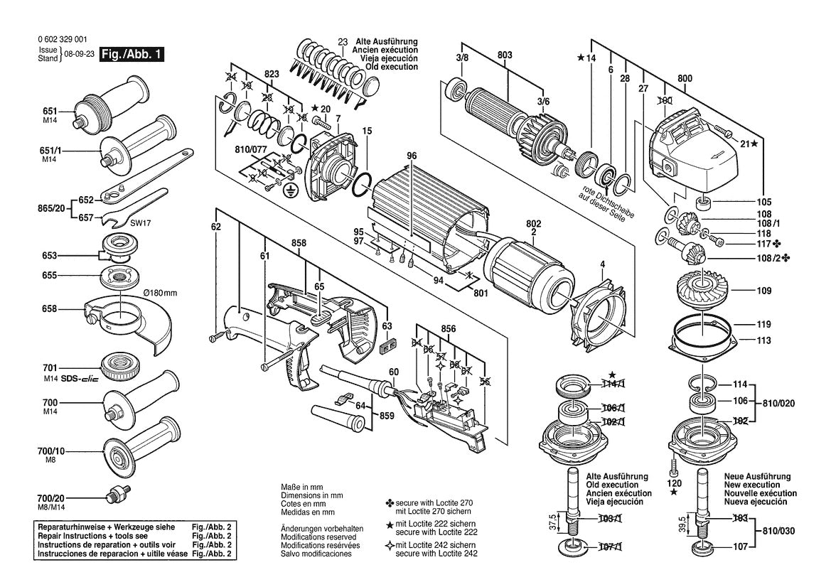 Vue éclatée Bosch HWS 85/180 0 602 329 085 - page 1