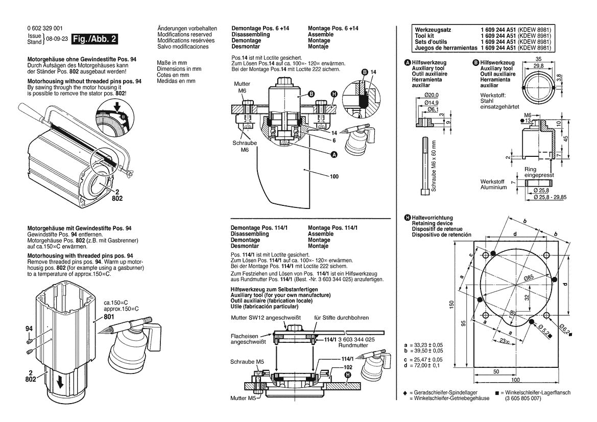 Vue éclatée Bosch HWS 85/180 0 602 329 085 - page 2