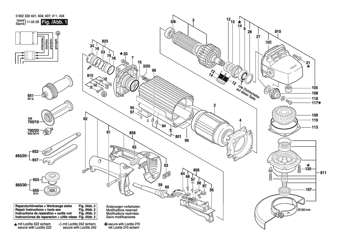 Vue éclatée Bosch HWS 85/180 0 602 329 434 - page 1